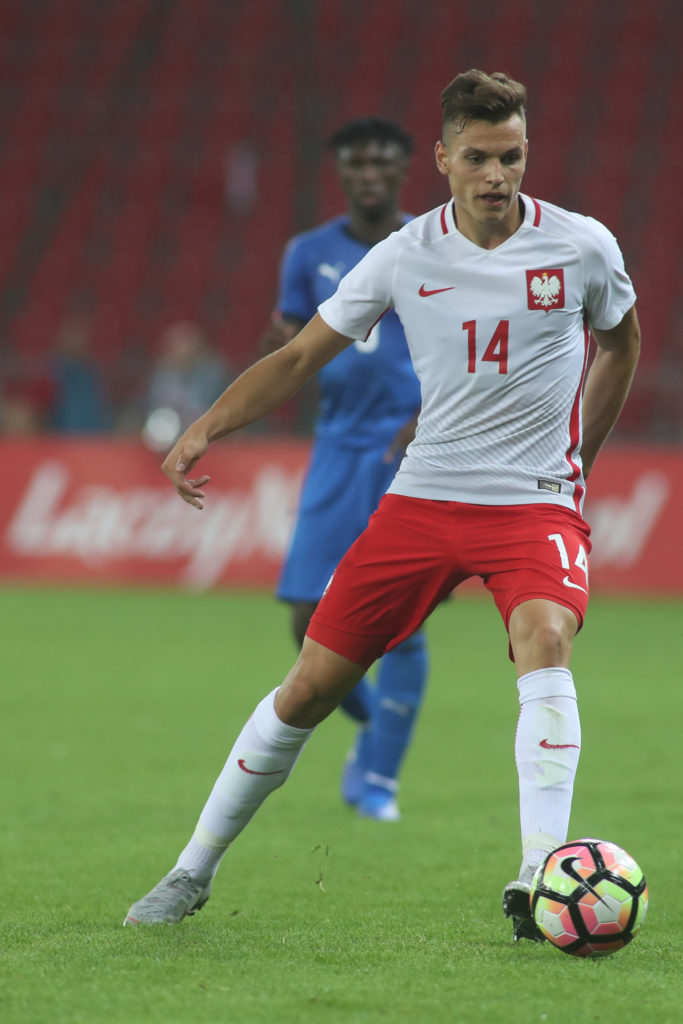 Adrian Gryszkiewicz w meczu reprezentacji Polski U-20